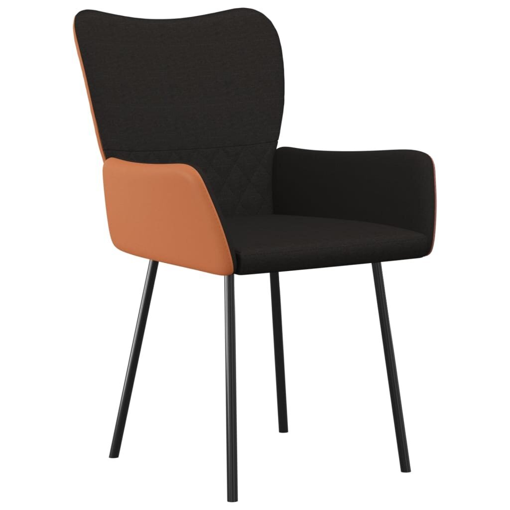 Valgomojo kėdės, Audinys/Dirbtinė oda, 2vnt., juoda kaina ir informacija | Virtuvės ir valgomojo kėdės | pigu.lt