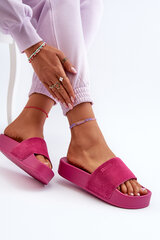 Women's Platform Suede Slippers Big Star NN274A672 Fuchsia 31032-21 цена и информация | Женские тапочки | pigu.lt