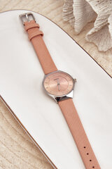 Moteriškas laikrodis su dirbtinės odos dirželiu Pink Ernest E62013L 31696-uniw kaina ir informacija | Moteriški laikrodžiai | pigu.lt