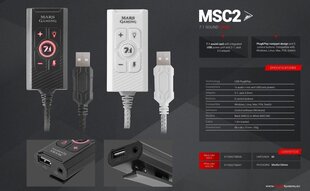 Mars Gaming MSC2W garso plokštė 7.1 USB kaina ir informacija | Garso plokštės | pigu.lt