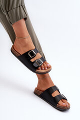 Women's Sandals with Buckles Black Oliena 30656-21 цена и информация | Женские тапочки | pigu.lt