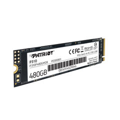 SSD Patriot P310 480GB M.2 2280 PCIe NVMe 4.0 x4 TLC kaina ir informacija | Vidiniai kietieji diskai (HDD, SSD, Hybrid) | pigu.lt
