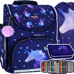 Mokyklinė kuprinė su priedais Starpak Unicorn Galaxy 492603, 3 dalių цена и информация | Школьные рюкзаки, спортивные сумки | pigu.lt