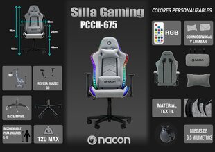 Nacon žaidimų kėdė pro rgb pcch-675rgb цена и информация | Канцелярские товары | pigu.lt