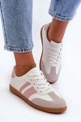 Women's Low Eco Leather Sneakers White-Pink Relialia 32730-21 цена и информация | Спортивная обувь, кроссовки для женщин | pigu.lt