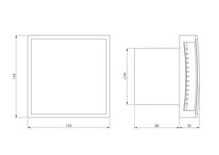 Elektrinis ventiliatorius Europlast E-Extra EET100, 100mm kaina ir informacija | Vonios ventiliatoriai | pigu.lt