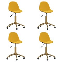 3086134 Swivel Dining Chairs 4 pcs Mustard Yellow Velvet(2x333524) kaina ir informacija | Virtuvės ir valgomojo kėdės | pigu.lt