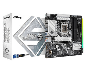 Asrock B660M Steel Legend Intel B660 LGA 1700 micro ATX kaina ir informacija | Pagrindinės plokštės | pigu.lt