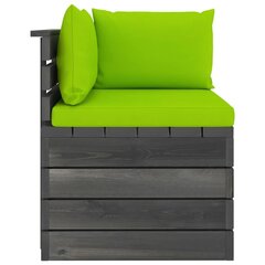 Dvivietė sodo sofa iš palečių su pagalvėlėmis, žalia цена и информация | Садовые стулья, кресла, пуфы | pigu.lt