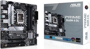 Asus PRIME B660M-A D4 kaina ir informacija | Pagrindinės plokštės | pigu.lt