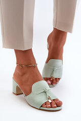 Women's Sandals In Mint Eco Suede On Heel Jemenna 32789-21 цена и информация | Женские тапочки | pigu.lt