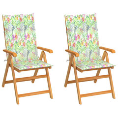 Sodo kėdės su lapų raštų pagalvėlėmis, 2 vnt, rudos kaina ir informacija | Lauko kėdės, foteliai, pufai | pigu.lt