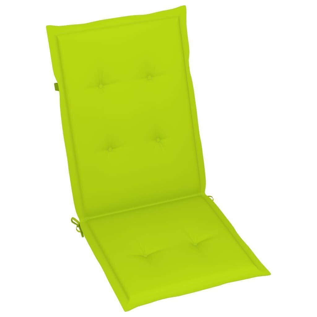 Sodo kėdės su šviesiai žaliomis pagalvėlėmis, 6 vnt, rudos kaina ir informacija | Lauko kėdės, foteliai, pufai | pigu.lt