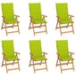 Sodo kėdės su šviesiai žaliomis pagalvėlėmis, 6 vnt, rudos kaina ir informacija | Lauko kėdės, foteliai, pufai | pigu.lt