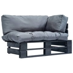 Sodo sofa su pagalvėlėmis, juoda/pilka цена и информация | Садовые стулья, кресла, пуфы | pigu.lt