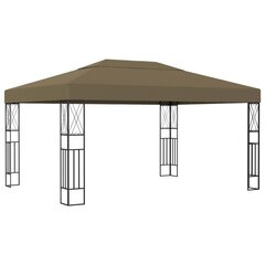 Pavėsinė su lempučių girliandomis LED, taupe, 3x4m цена и информация | Беседки, навесы, тенты | pigu.lt