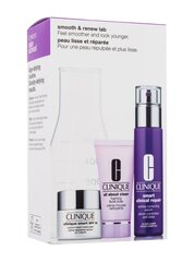 Veido odos priežiūros rinkinys Clinique Smooth &amp; Renew: Smart Clinical Repair raukšles koreguojantis serumas, 30 ml + Smart Custom-Repair veido kremas SPF15, 15 ml + Putojantis veido muilas, 30 ml kaina ir informacija | Veido aliejai, serumai | pigu.lt