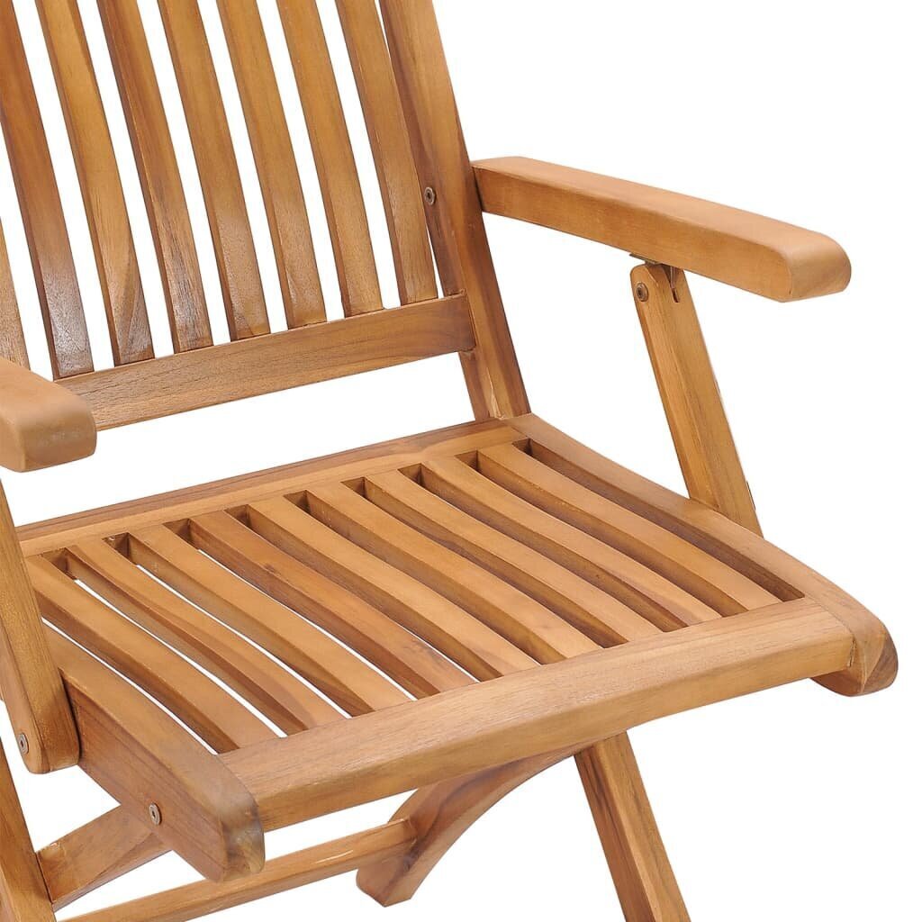 Sulankstomos sodo kėdės su pagalvėlėmis, 6 vnt, rudos цена и информация | Lauko kėdės, foteliai, pufai | pigu.lt