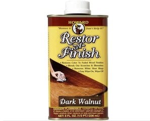 Baldų renovatorius, Howard, Restor-A-Finish 236 ml, Dark Walnut kaina ir informacija | Impregnantai, priežiūros priemonės | pigu.lt