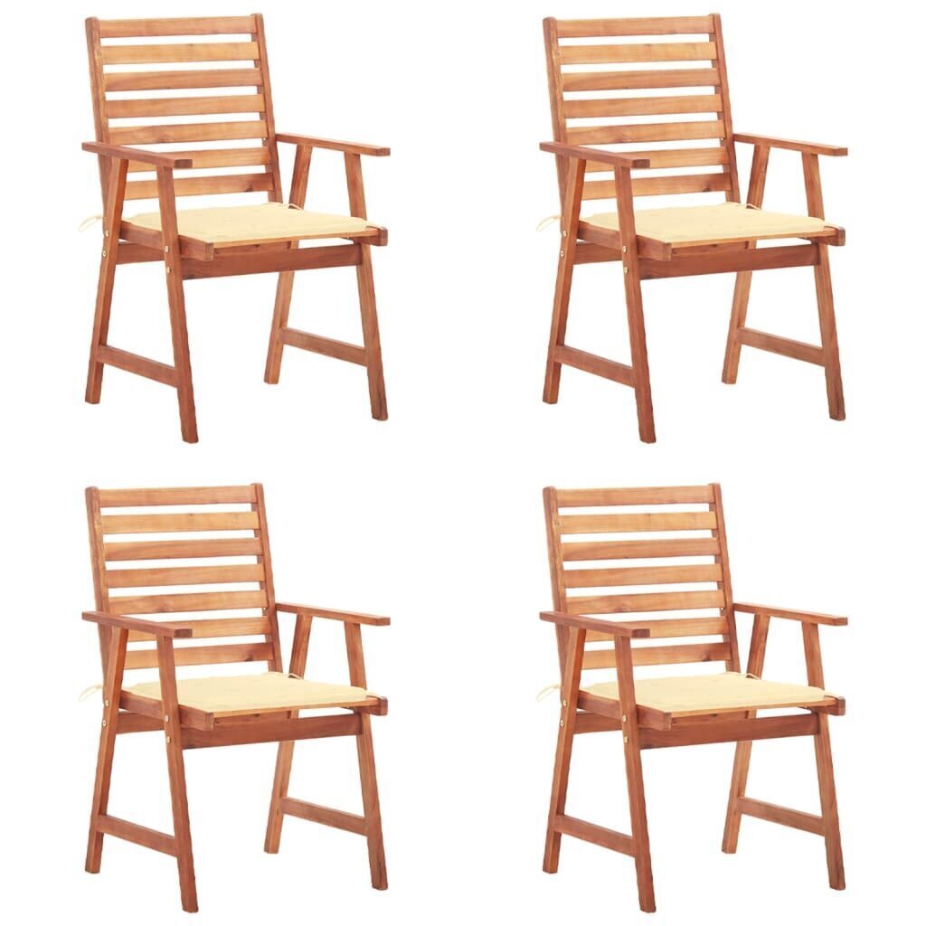 Lauko valgomojo kėdės su pagalvėlėmis, 4vnt. kaina ir informacija | Lauko kėdės, foteliai, pufai | pigu.lt