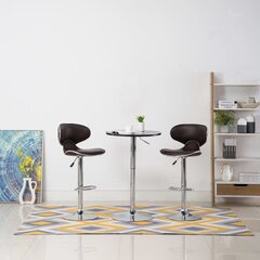 Baro taburetės , 2vnt., rudos spalvos, dirbtinė oda kaina ir informacija | Virtuvės ir valgomojo kėdės | pigu.lt