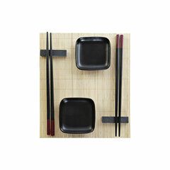 Набор для суши DKD Home Decor 27,8 x 17,8 x 3 cm Натуральный Чёрный Керамика Восточный (27,8 x 17,8 x 3 cm) цена и информация | Посуда, тарелки, обеденные сервизы | pigu.lt
