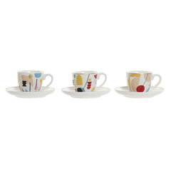 Vnt. kavos puodelių rinkinys DKD Home Decor Abstraktus Porcelianas Bone China (80 ml) (6 pcs) kaina ir informacija | Taurės, puodeliai, ąsočiai | pigu.lt