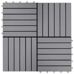 Grindų plytelės, 30 vnt., pilkos, 30x30 cm, akacijos masyvas kaina ir informacija | Terasos grindys | pigu.lt