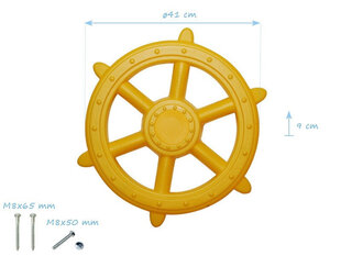 Руль пиратского корабля Just Fun, желтый цена и информация | Детские игровые домики | pigu.lt