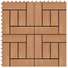 Grindų plytelės, 22 vnt., tikmedžio sp., 30x30 cm, 2m², WPC kaina ir informacija | Terasos grindys | pigu.lt