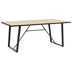Комплект мебели для столовой, 11 частей, черный цвет, искусственная кожа цена и информация | Комплекты мебели для столовой | pigu.lt