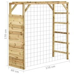 Laipiojimo rėmas su futbolo vartais, 170x60x170 cm, pušis kaina ir informacija | Vaikų žaidimų nameliai | pigu.lt