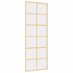 Stumdomos durys auksinės 76x205cm stiklas ir aliuminis 155166 kaina ir informacija | Vidaus durys | pigu.lt