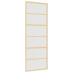 Stumdomos durys auksinės 76x205cm stiklas ir aliuminis 155163 kaina ir informacija | Vidaus durys | pigu.lt