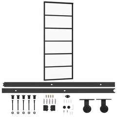 Stumdomos durys su įrangos rinkiniu, 76x205cm, ESG ir aliuminis kaina ir informacija | Vidaus durys | pigu.lt