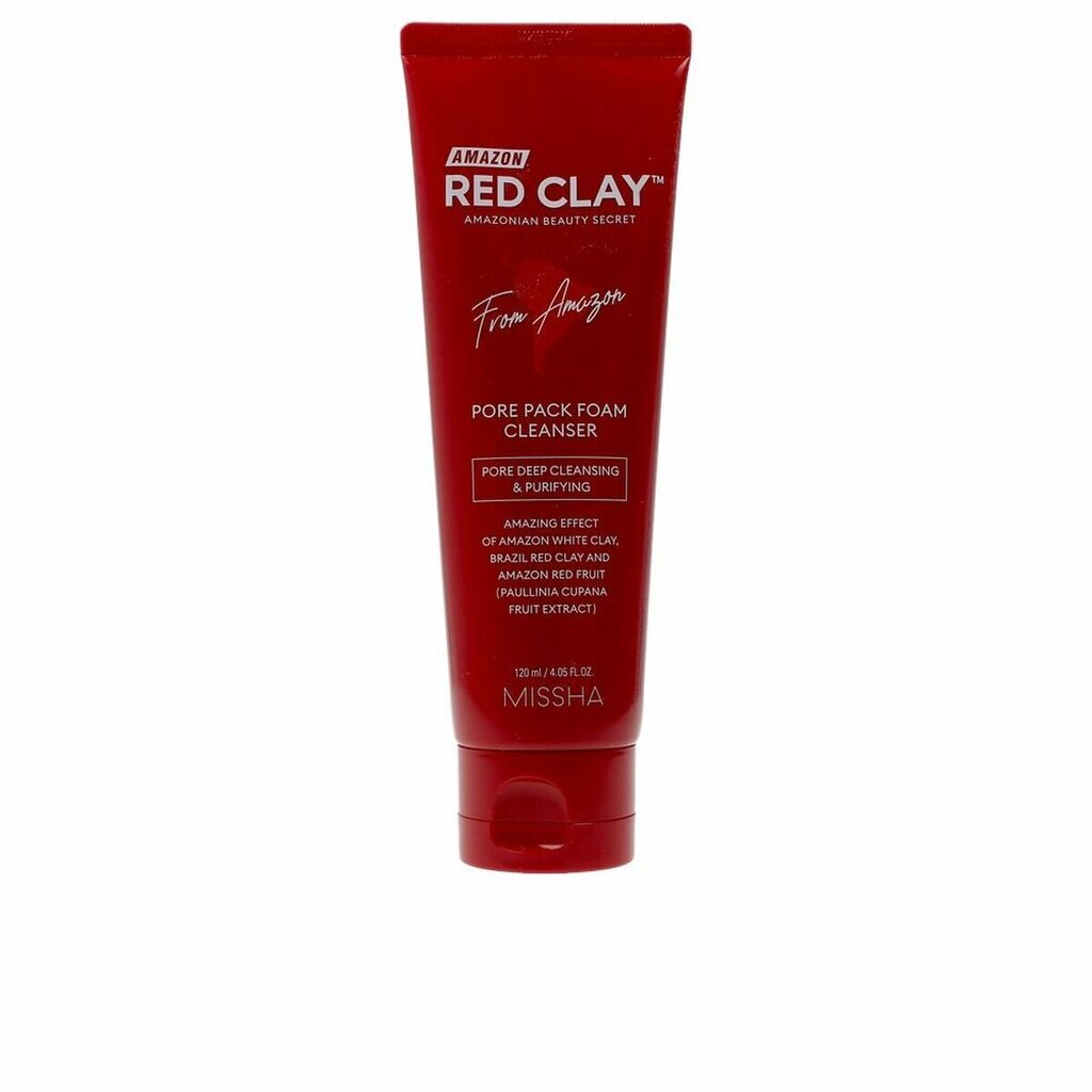 Veido prausiklis Missha Amazon Red Clay Pore Pack Foam Cleanser, 120 ml цена и информация | Veido prausikliai, valikliai | pigu.lt