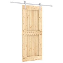 Stumdomos durys su įrangos rinkiniu 85x210cm pušies masyvas цена и информация | Межкомнатные двери | pigu.lt