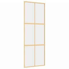 Stumdomos durys auksinės 76x205cm stiklas ir aliuminis 155154 kaina ir informacija | Vidaus durys | pigu.lt