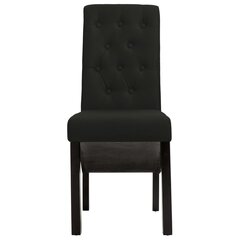 Valgomojo kėdės, 2 vnt., juodos, audinys kaina ir informacija | Virtuvės ir valgomojo kėdės | pigu.lt