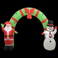 Pripučiama arka su Kalėdų Seneliu ir sniego seniu, LED, 223 cm цена и информация | Праздничные декорации | pigu.lt