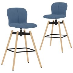Pasukamos baro kėdės, 2vnt., mėlynos spalvos, audinys kaina ir informacija | Virtuvės ir valgomojo kėdės | pigu.lt