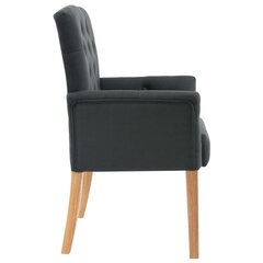 Valgomojo kėdės su porankiais, 2vnt., pilkos spalvos, audinys kaina ir informacija | Virtuvės ir valgomojo kėdės | pigu.lt