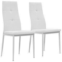 Valgomojo kėdės, 2 vnt., baltos spalvos, dirbtinė oda kaina ir informacija | Virtuvės ir valgomojo kėdės | pigu.lt