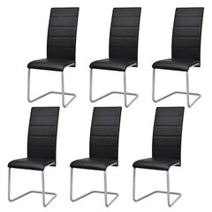 6 кронштейновых обеденных стульев с высокой спинкой, черные цена и информация | Стулья для кухни и столовой | pigu.lt