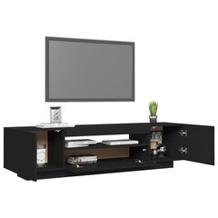 Televizoriaus spintelė su LED apšvietimu, 160x35x40 cm, juoda kaina ir informacija | TV staliukai | pigu.lt