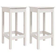 Baro kėdės , Pušies medienos masyvas, 2vnt., 40x40x78cm, balta kaina ir informacija | Virtuvės ir valgomojo kėdės | pigu.lt