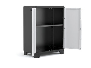 Spintelė Linear Base Cabinet, juoda/balta kaina ir informacija | Komodos | pigu.lt