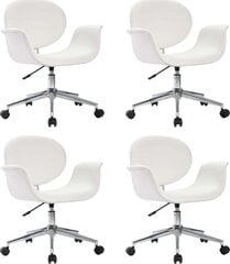 Pasukamos valgomojo kėdės, 4vnt., baltos spalvos kaina ir informacija | Virtuvės ir valgomojo kėdės | pigu.lt