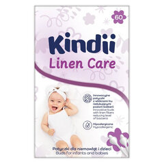 KINDII LINEN CARE Saugūs higieniniai krapštukai, 60 vnt. kaina ir informacija | Higienos priemonės | pigu.lt