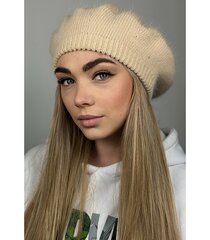 Caskona moteriška beretė FIR BARET*03, smėlio spalvos 2000000160887 kaina ir informacija | Kepurės moterims | pigu.lt